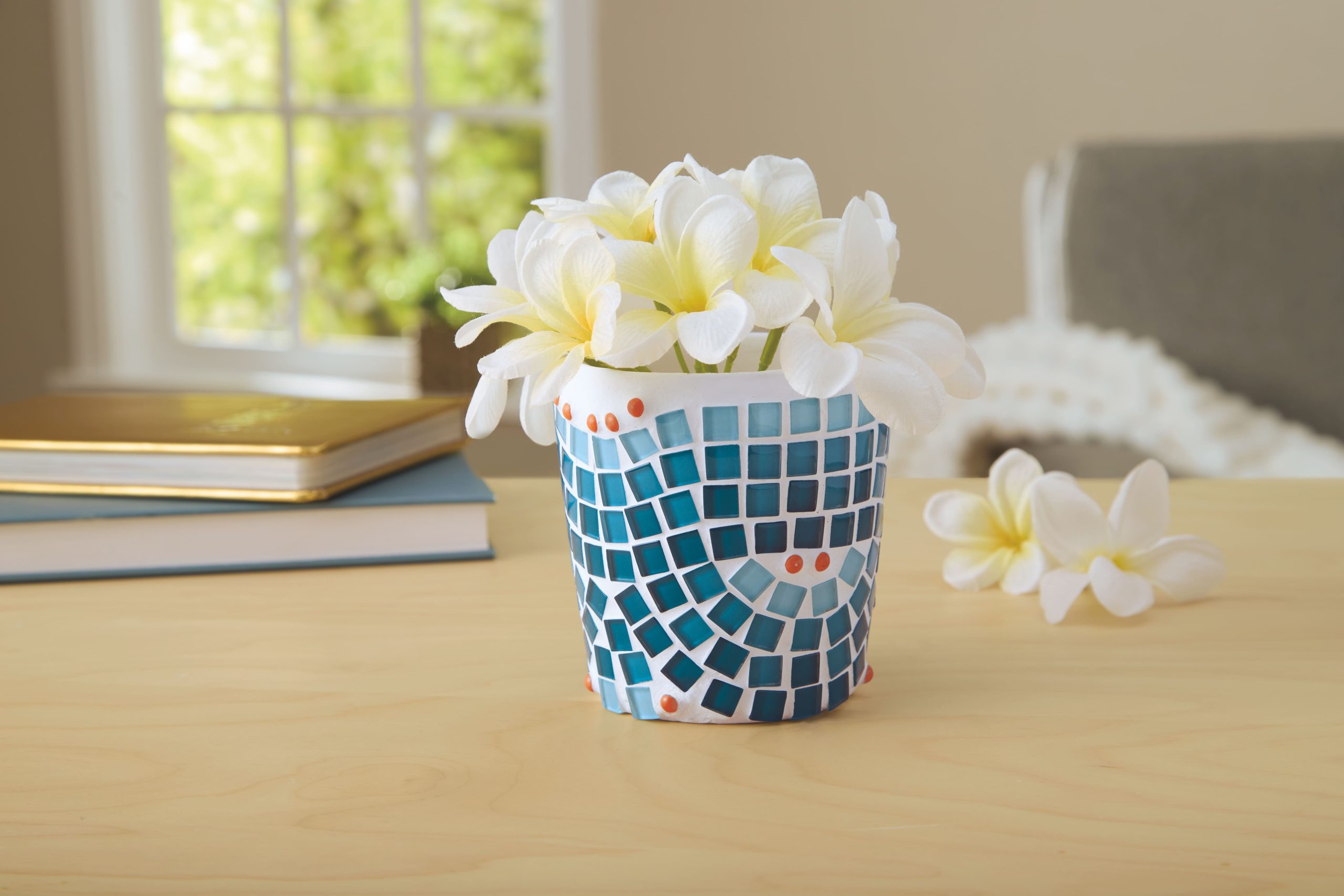 Teal & Orange Mosaic Vase Kit by Make Market®