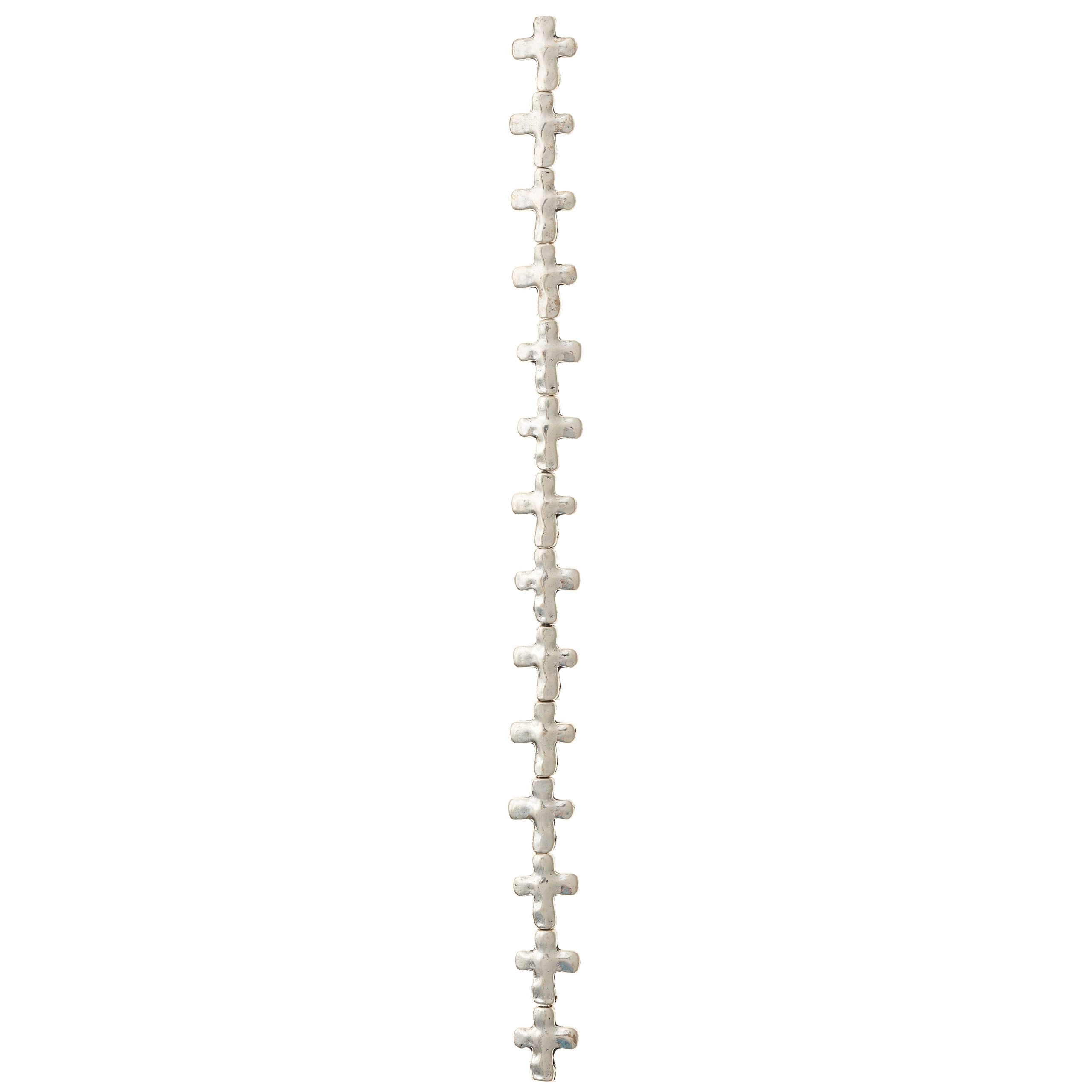 Silver Plated Wavy Metal Cross Beads, 13mm by Bead Landing™ - Image 3