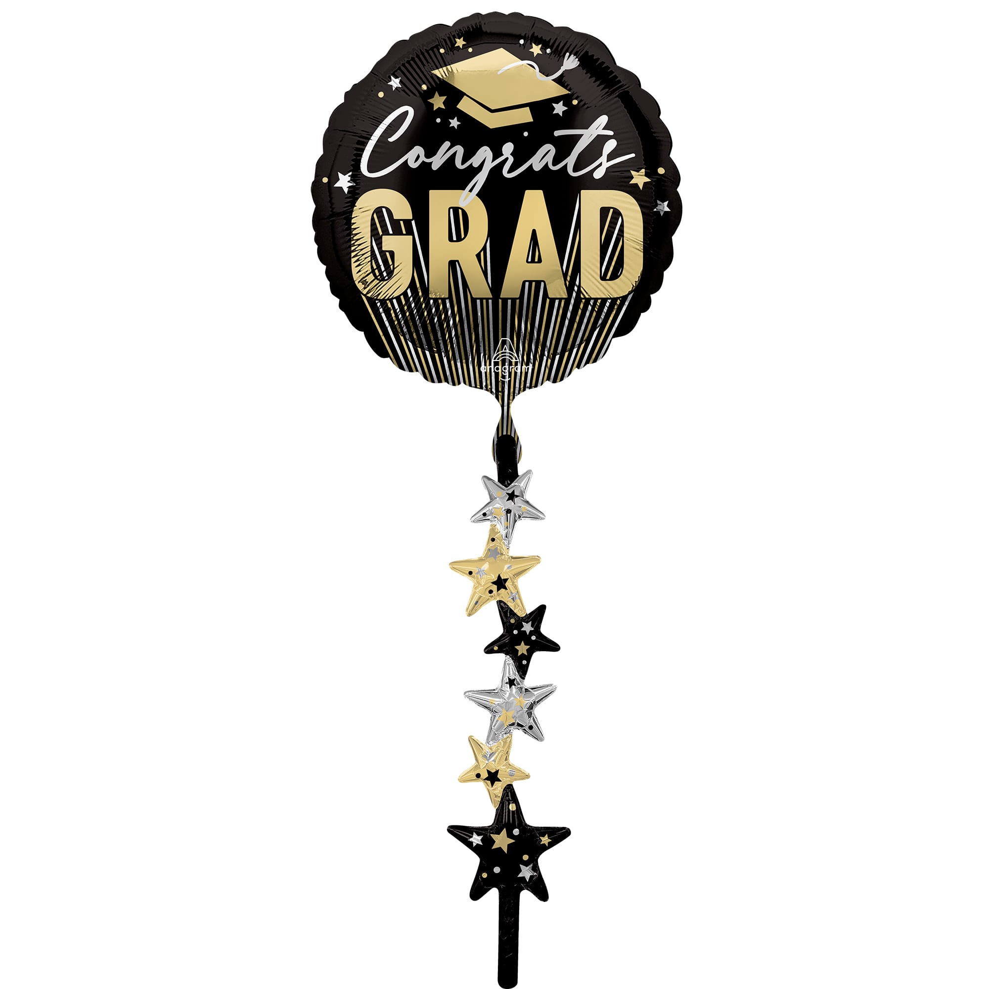 Airwalkers® XL® 67" Stripes on Stripes Grad Stars Foil Balloon