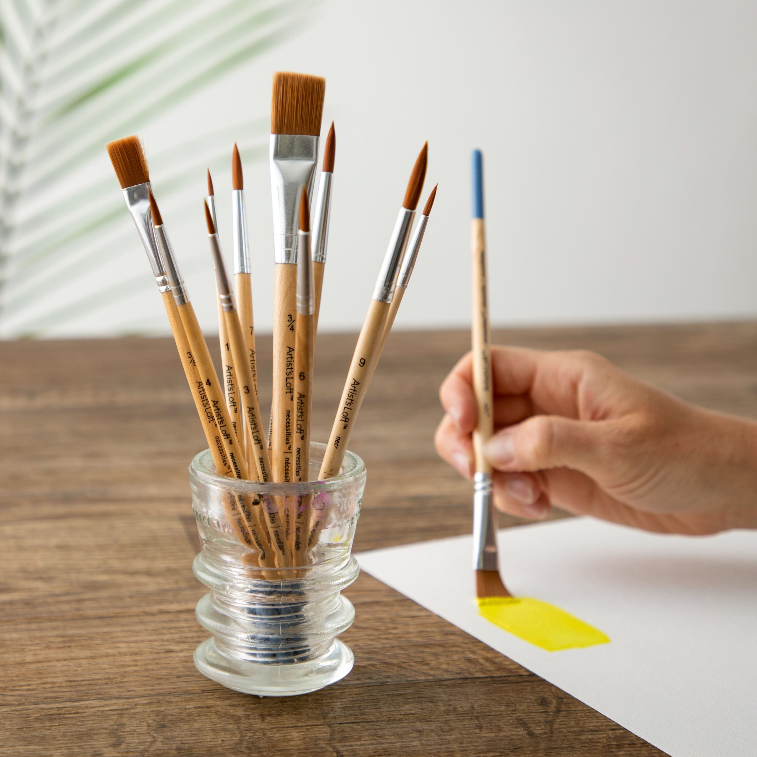 Brown Synthetic Flat & Round Brushes by Artist's Loft® Necessities™ - Image 2